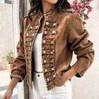 Women's Vintage Symmetrical Button Denim Jacket