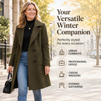 Women's Double-Breasted Woolen Coat