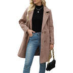 Women's Double-Breasted Woolen Coat