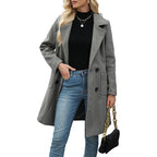 Women's Double-Breasted Woolen Coat