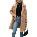 Women's Double-Breasted Woolen Coat