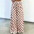 Women's Casual Polka Dot Print Wide Leg Pants
