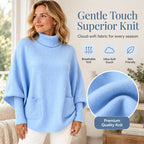 ❄️🧶 Women's Turtleneck Batwing Sleeve Sweater | Cozy Warmth, Flattering Drape – Chic & Comfy for Cold Days ✨