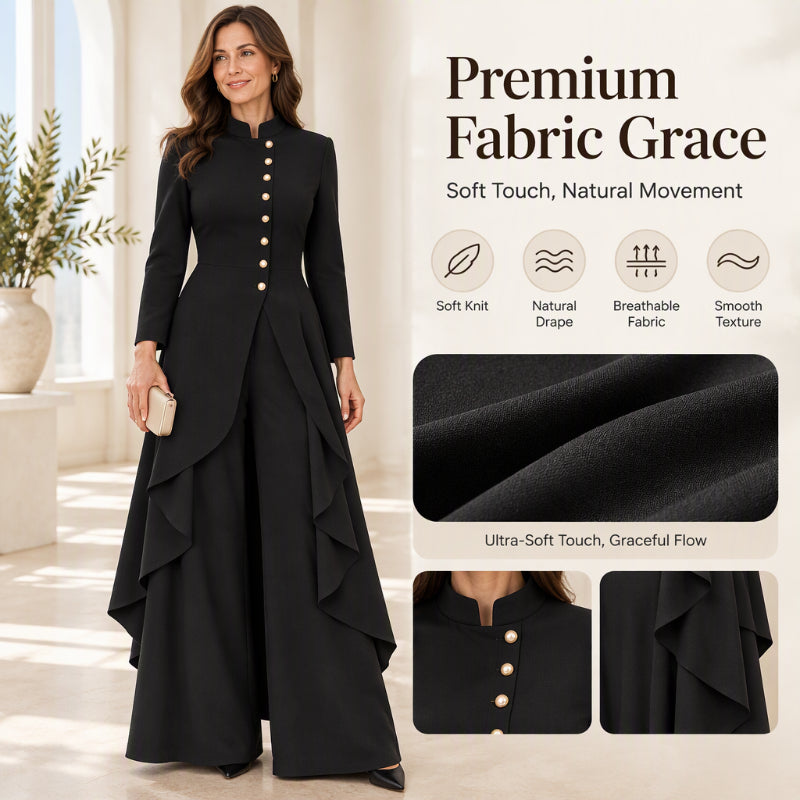 📦Free Shipping✈️Women's Elegant Longline Coat and Wide-Leg Pants Set