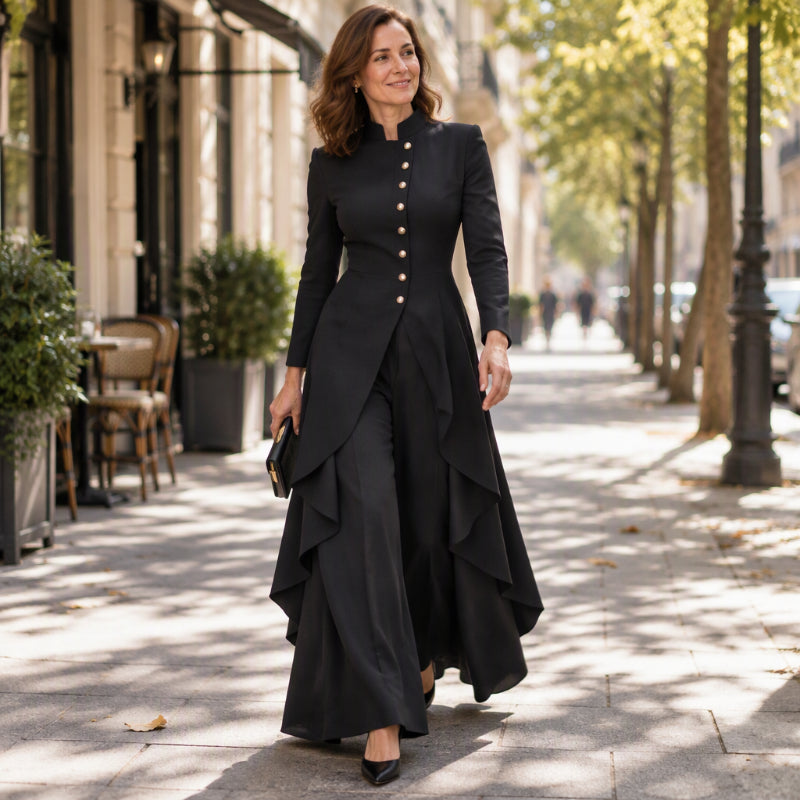 📦Free Shipping✈️Women's Elegant Longline Coat and Wide-Leg Pants Set