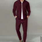 Men's Streamlined Waffle Zip Up Jacket Set