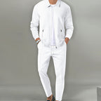 Men's Streamlined Waffle Zip Up Jacket Set
