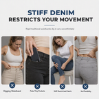 Women's High Waisted Elastic Drawstring Cargo Jeggings Skinny Denim Pants