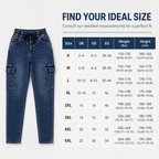 Women's High Waisted Elastic Drawstring Cargo Jeggings Skinny Denim Pants