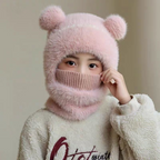 ⏳🎁50% OFF!!!-Ready for Winter!!!❄️🐻3-in-1 Cute Bear Ear Fleece Plush Winter Hat
