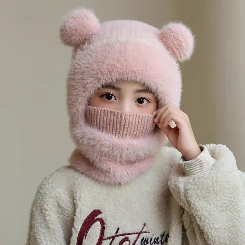 ⏳🎁50% OFF!!!-Ready for Winter!!!❄️🐻3-in-1 Cute Bear Ear Fleece Plush Winter Hat