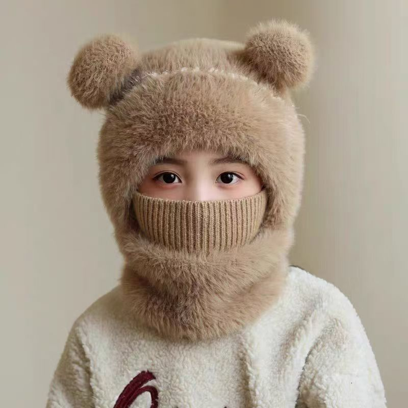 ⏳🎁50% OFF!!!-Ready for Winter!!!❄️🐻3-in-1 Cute Bear Ear Fleece Plush Winter Hat