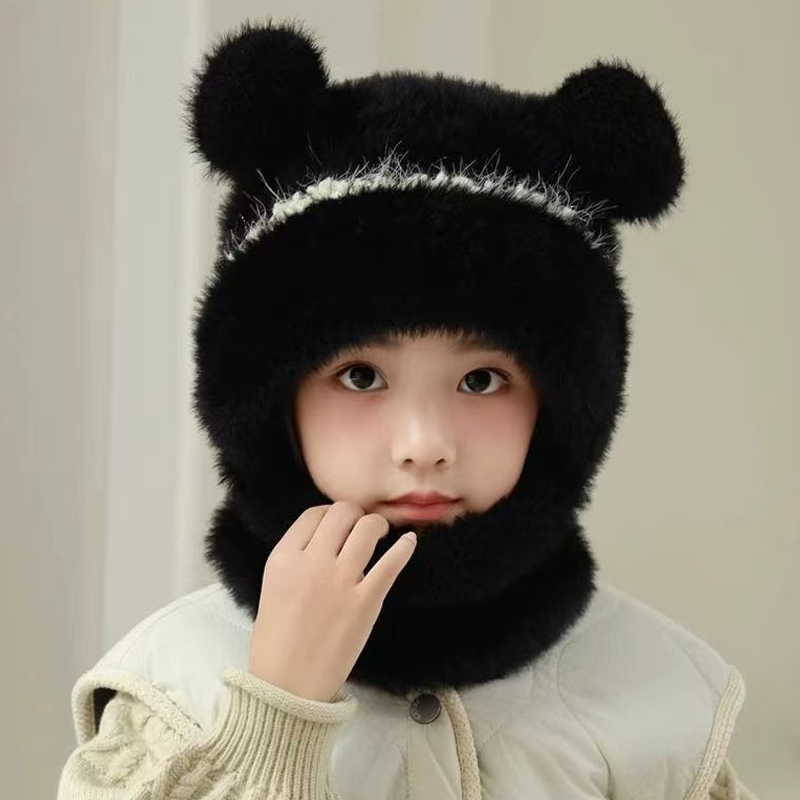 ⏳🎁50% OFF!!!-Ready for Winter!!!❄️🐻3-in-1 Cute Bear Ear Fleece Plush Winter Hat