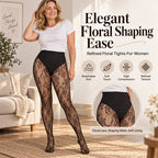 Women's High Waist Shaping Lace Fishnet Stockings