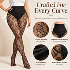 Women's High Waist Shaping Lace Fishnet Stockings