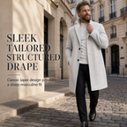 Men's Classic Single Breasted Trench Coat Business Casual Premium Windbreaker