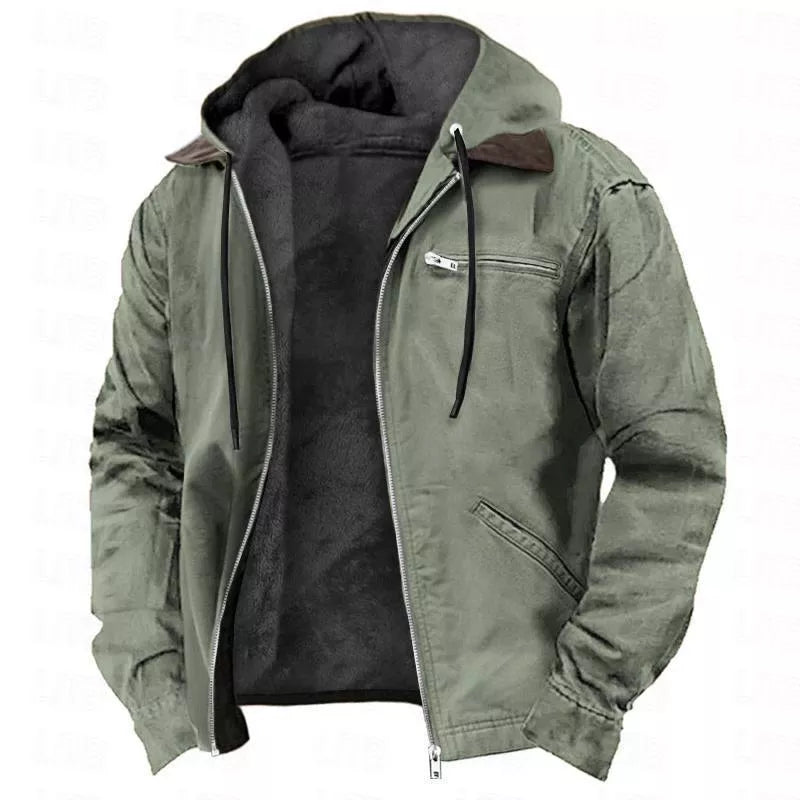 ⏰ Last Day of the Sale – 50% OFF ✨Men’s Plush-Lined Hooded Work Jacket