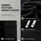 🍂Men's Relaxed Fit Corduroy Cargo Pants, Multi-Pocket Casual Trousers, Vintage Loose Outdoor Corduroy Bottoms