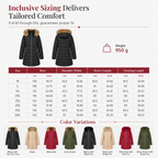Women Mid-Length Slim Fit Winter Padded Coat with Large Fur Collar Outerwear