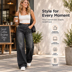 👖👖50% OFF!!! 🎉✨ Casual Stretch Wide-Leg Jeans – Premium Denim, Comfy Fit & Timeless Design