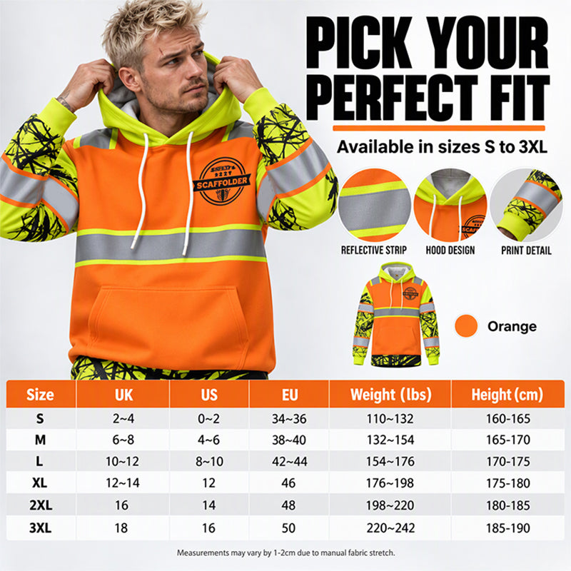 ⚡50% OFF Today⚡Men's High Visibility Reflective Hooded Sweatshirt