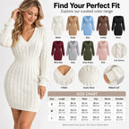 💖Black Friday Mega Deal – 50% off!💖 🍂Women's Elegant Cable Knit Bodycon Sweater Dress