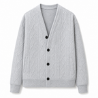 Jacquard Knit Loose Fit Cardigan for Men