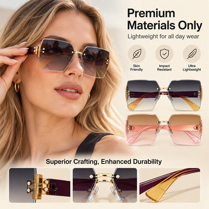 Women's Fashion Frameless Square Sunglasses