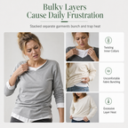 💚 Faux Two Piece Layered Knit Sweater Casual Pullover Top
