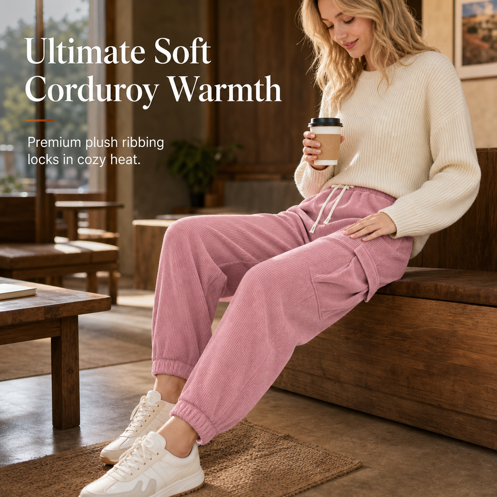 🔥 New Arrival – 50% OFF Now! 👖 Women's Casual Corduroy Jogger Pants ✨ soft corduroy, elastic waist, tapered casual joggers