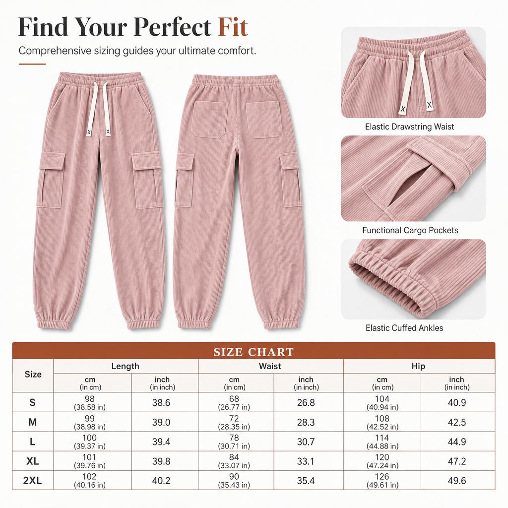 🔥 New Arrival – 50% OFF Now! 👖 Women's Casual Corduroy Jogger Pants ✨ soft corduroy, elastic waist, tapered casual joggers