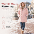 Women's Hooded Fleece-Lined Padded Winter Coat
