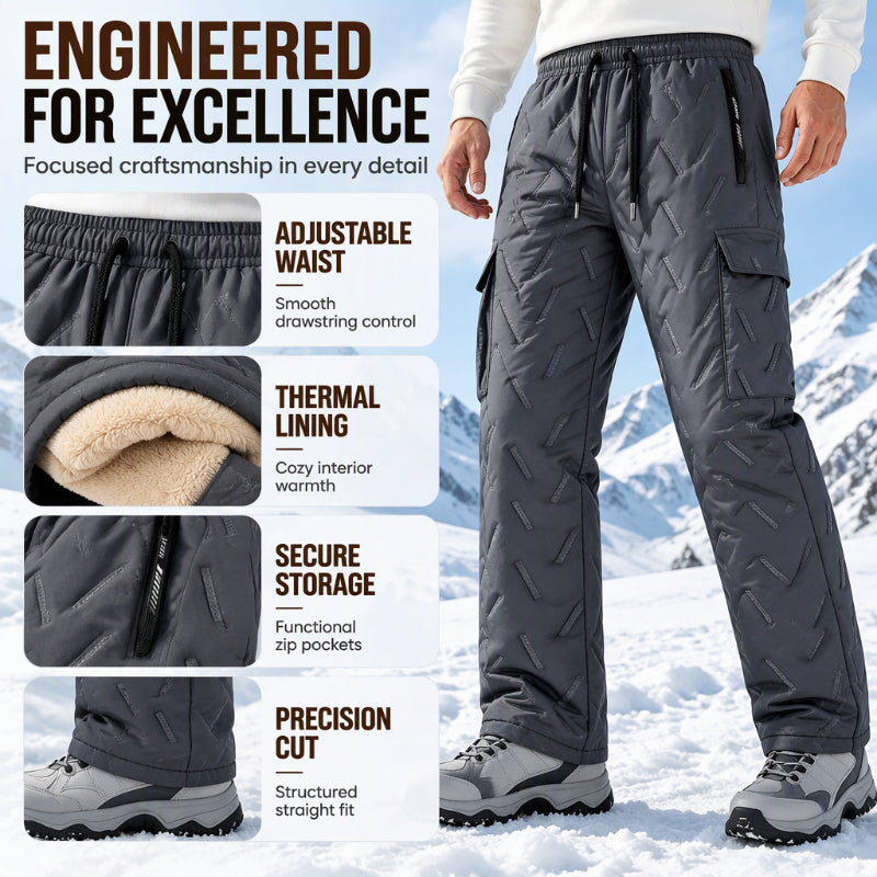 🏂 Men's Winter Plush-Lined Cargo Pants