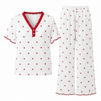 Women's Printed Pajama Set Short Sleeve Top and Long Pants Comfortable Stretchy Loungewear