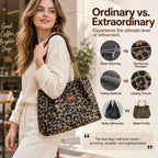 Retro Leopard Print Tote Bag for Women