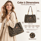 Retro Leopard Print Tote Bag for Women