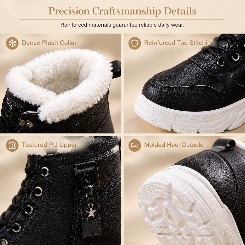 Women Winter Snow Boots Warm Plush Lined Thick High Top Ankle Boots