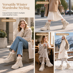 Women Winter Snow Boots Warm Plush Lined Thick High Top Ankle Boots