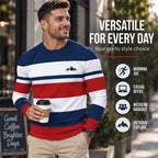 Men's Striped Crewneck Long Sleeve Top